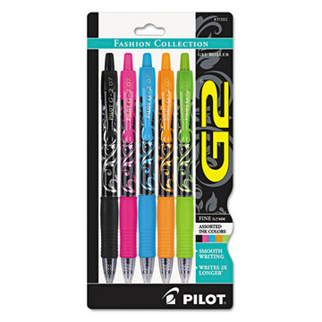 Pilot® G2 Fashion Premium Gel Pen, Retractable, Fine 0.7 Mm, Assorted Ink And Barrel Colors, 5-pack freeshipping - TVN Wholesale